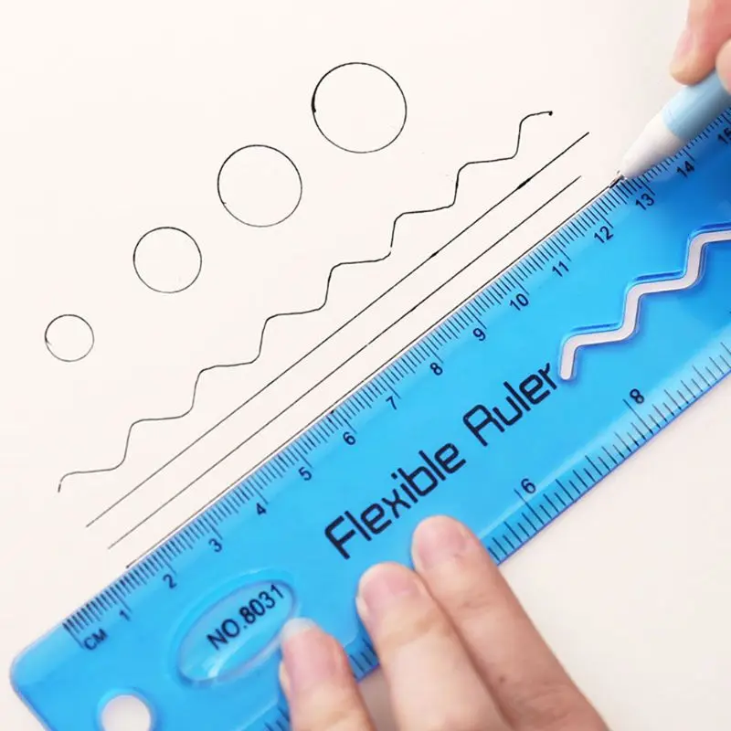 

30cm Soft Flexible Ruler Multicolor Measure Straight Rulers Office School Supplies Stationery Students Kids Gifts 1XCE