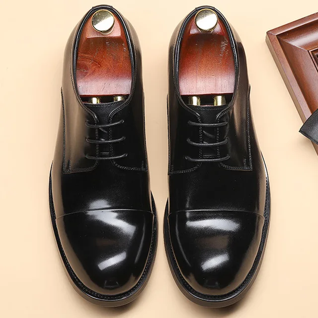 

Korean shoes Men Genuine leather brogue Business Wedding banquet shoes casual flats shoes vintage handmade oxford shoes for men