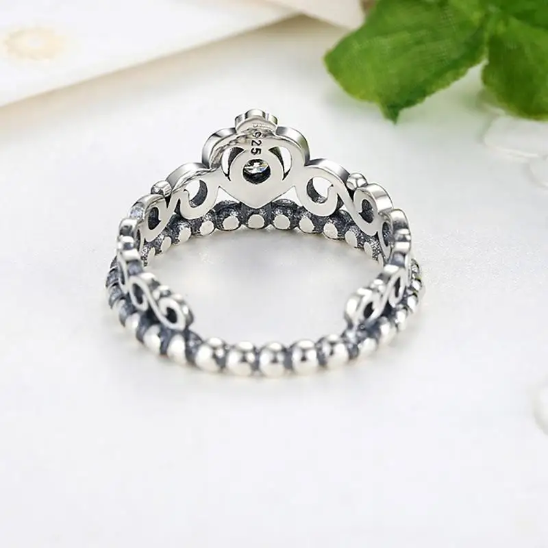 925 серебряные кольца для женщин королева принцессы короны кольцо корона мода