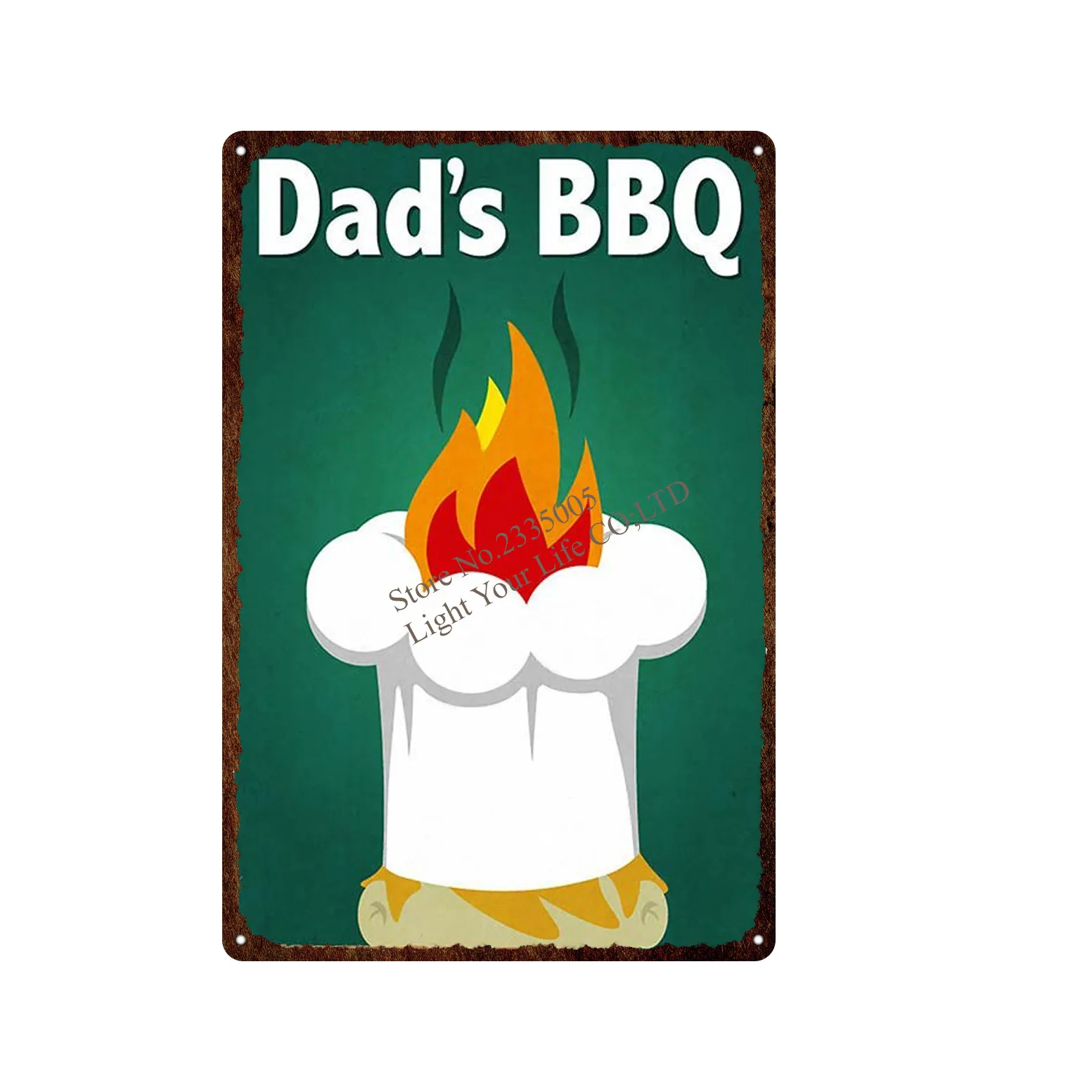 

Dad's Barbecue Decorative Signs Beer BBQ Plaque Metal Vintage Wall Bar Home Art Retro Restaurant Decor 30X20CM Poster Metal