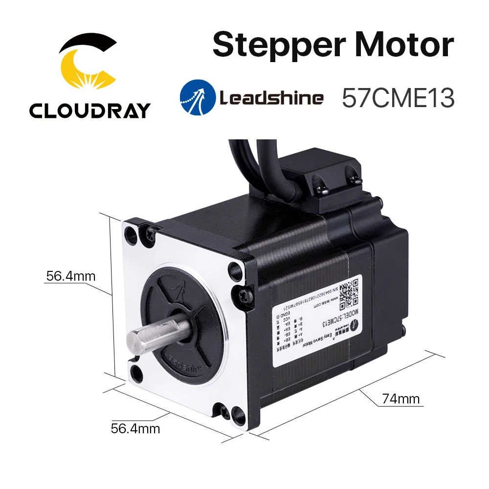 Шаговый двигатель Leadshine Nema 23 (57CME13) с замкнутым контуром 1 3 нм 4 а 74 мм кодировщиком
