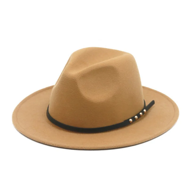 

felted hat men women autumn winter solid belt band winter women hats classic formal dress luxury outdoor red black fedora hats