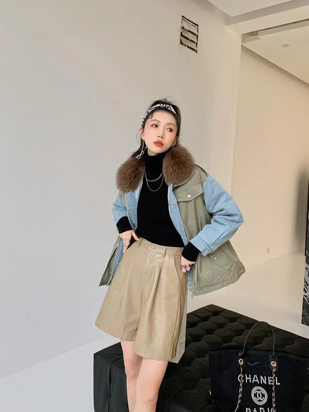 Зимняя новая куртка из искусственного меха с двумя ковбоями женское пуховое