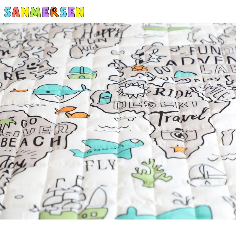 1 2 м детский коврик для ползания морской граффити хлопок игры с картой детское
