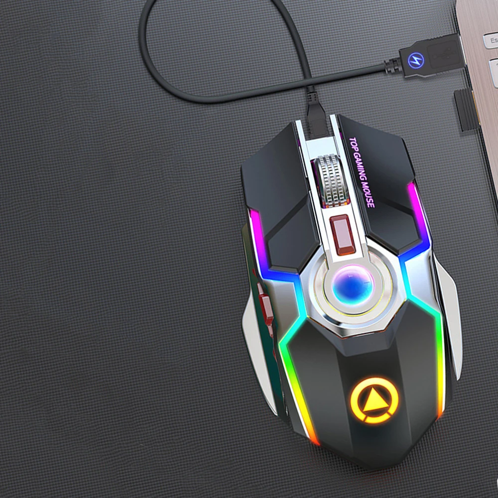 Мышь игровая Беспроводная Бесшумная 7 кнопок RGB подсветка|Мыши| |