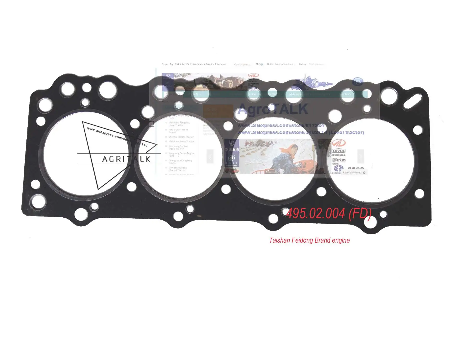 Прокладка головки для трактора Taishan KM554 с FD495T номер детали: 495.02.004|tractor tractors|parts