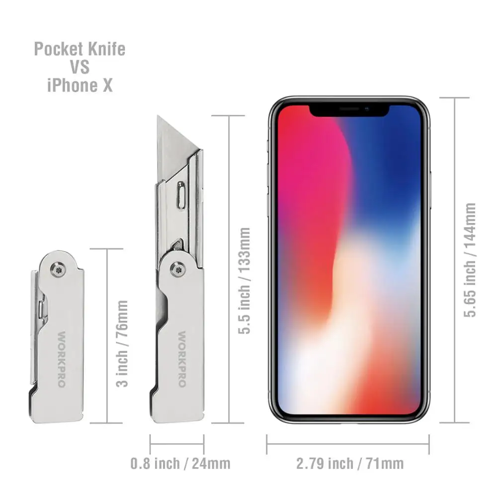 Складной универсальный нож WORKPRO 3 шт. быстрая смена карманный складной с клипсой