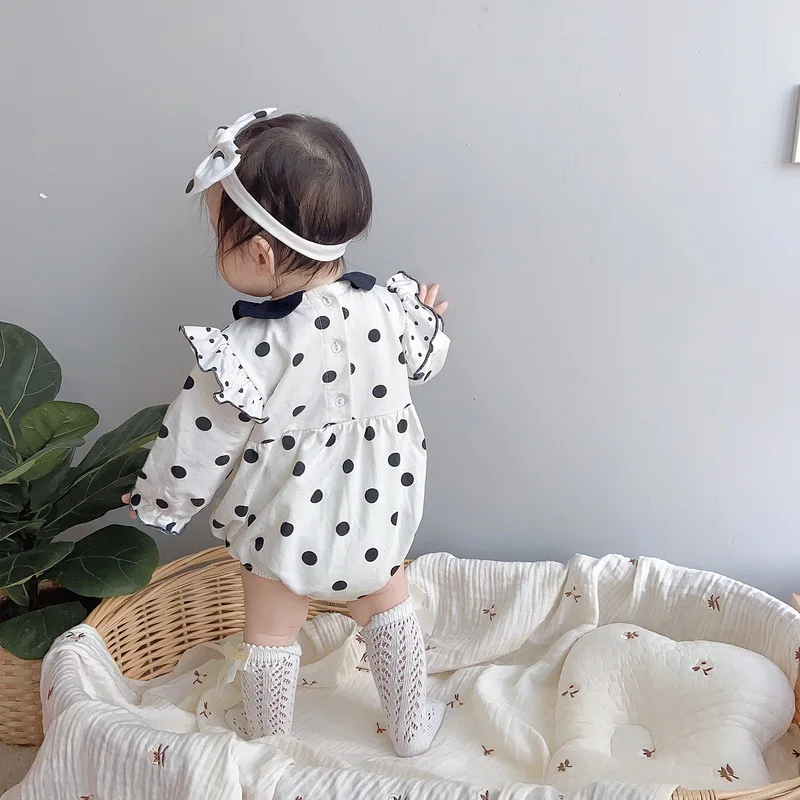 Новинка весны 2021 боди в Корейском стиле для маленьких девочек черно-белый