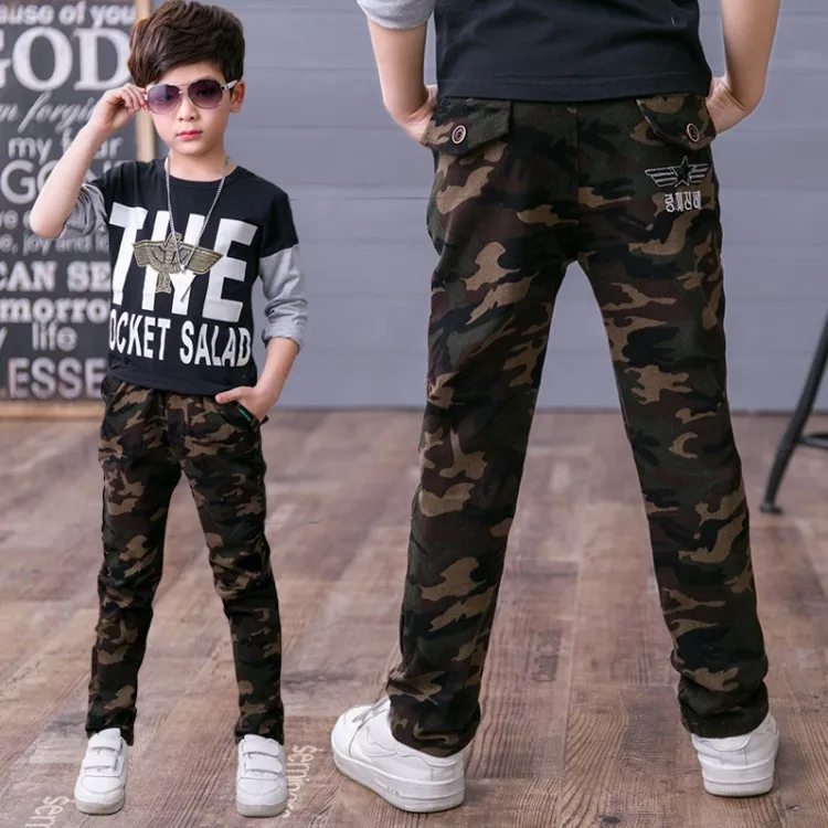 Камуфляжные брюки для мальчиков камуфляжные большие размеры в стиле милитари 2020