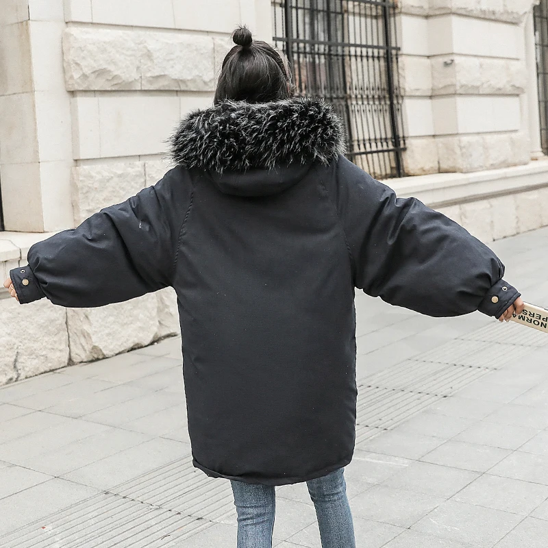 2019 женская зимняя парка длинная теплая уплотненная с двумя большими карманами