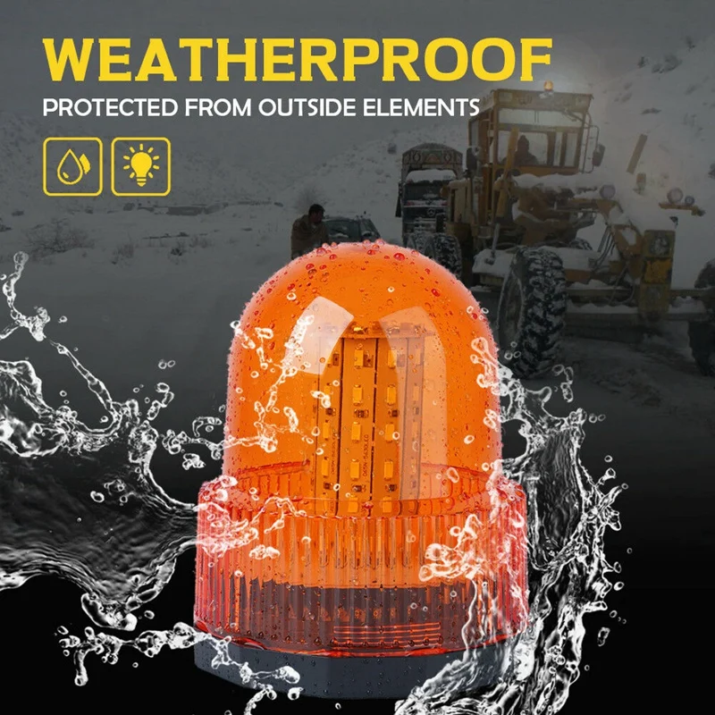 60 Led Strobe Light Car Emergency Warning Rooftop Beacon Work Lamp-Amber