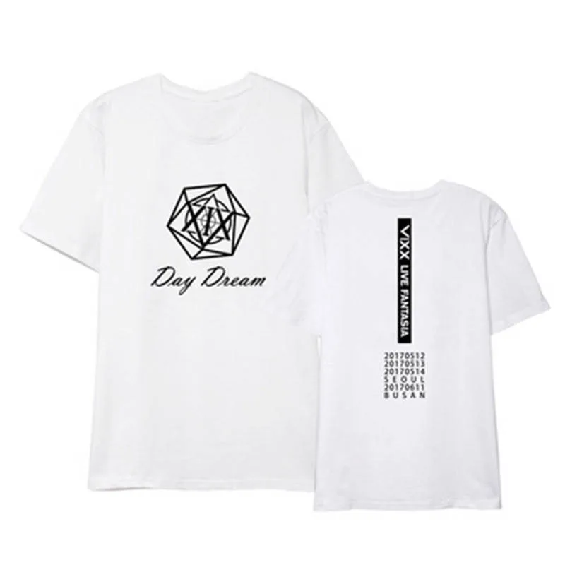 Kpop VIXX DAYDREAM Day Dream Album Shirts K POP Повседневная хлопковая футболка футболки с короткими
