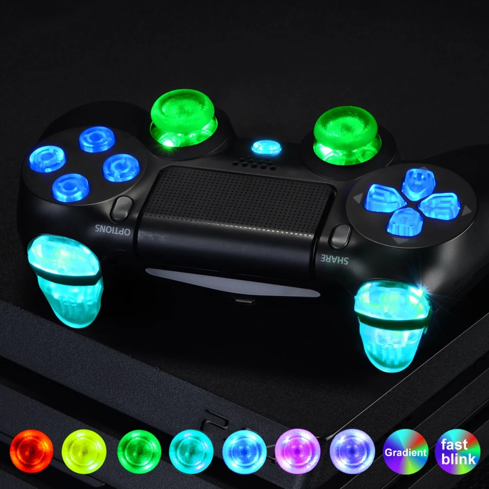 Многоцветная светящаяся D pad L1 R1 R2 L2 триггер Thumbstick домашняя лицевая Кнопка DTFS (DTF 2 0)