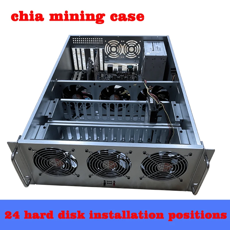 chia mining case 24 disk chassis frame rig server industrial control chassis direct connection 24 hard disk bit ATX standard