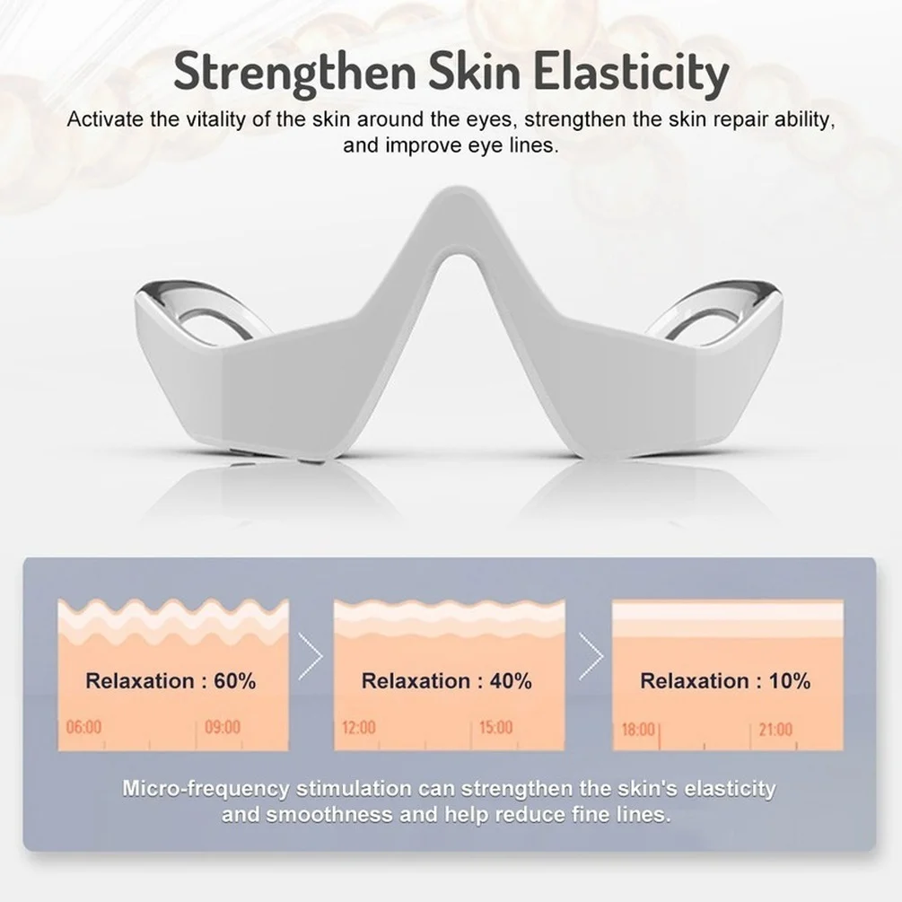 

2021 3D Eye Beauty Relax Massager Mask EMS Micro-Current Led Light Therapy Fatigue Relief Eye Wrinkles Dark Circles Remover