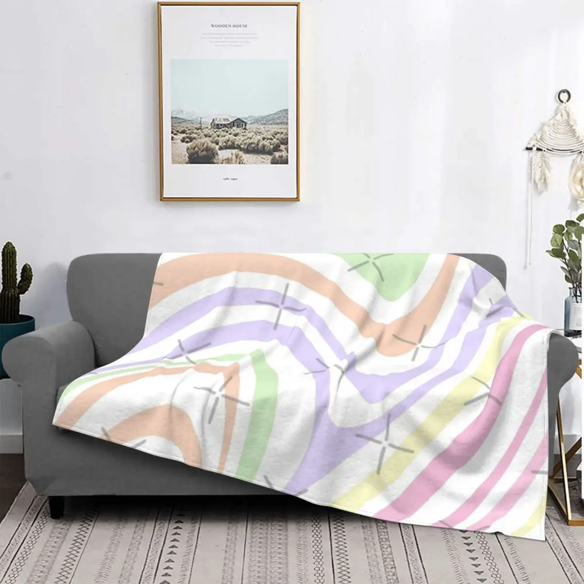

Manta de colores Pastel с принтом cebra, colcha для cama cuadros, manta с капучинатором, ropa de cama de algodón