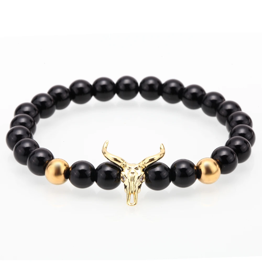 Очаровательный браслет для мужчин золотые браслеты женщин натуральный камень