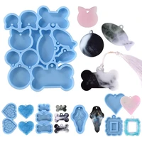 dropshipping epoxy mold heart shape easy to clean ornamental keychain pendant jewelry making tool for earrings