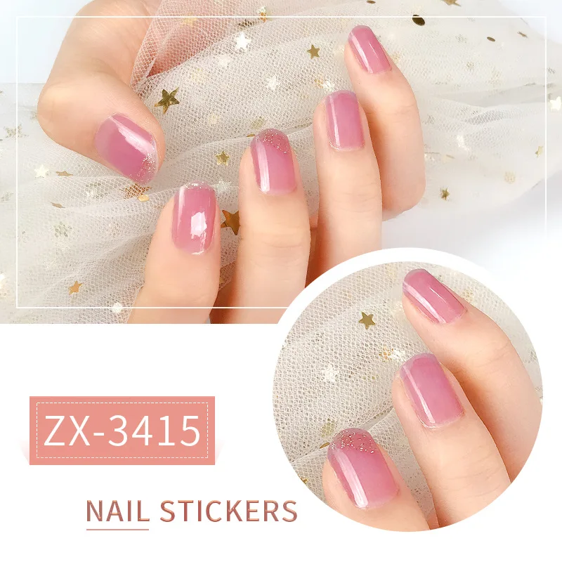 

Nail Stickers 3D Rhinestone Cross Border Nail Polish Film Pregnant Women Sheets Adhesive Tabs Pure Color Simplicity Pink Leopard