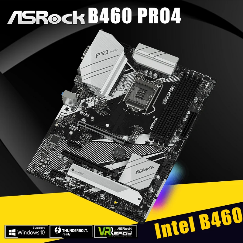 Billig ASRock B460 Pro4 Motherboard LGA 1200 DDR4 PCI-E 3,0 M.2 SATAIII HDMI-Kompatibel VGA Overlocking 128GB Desktop Placa-Mãe ATX NEUE
