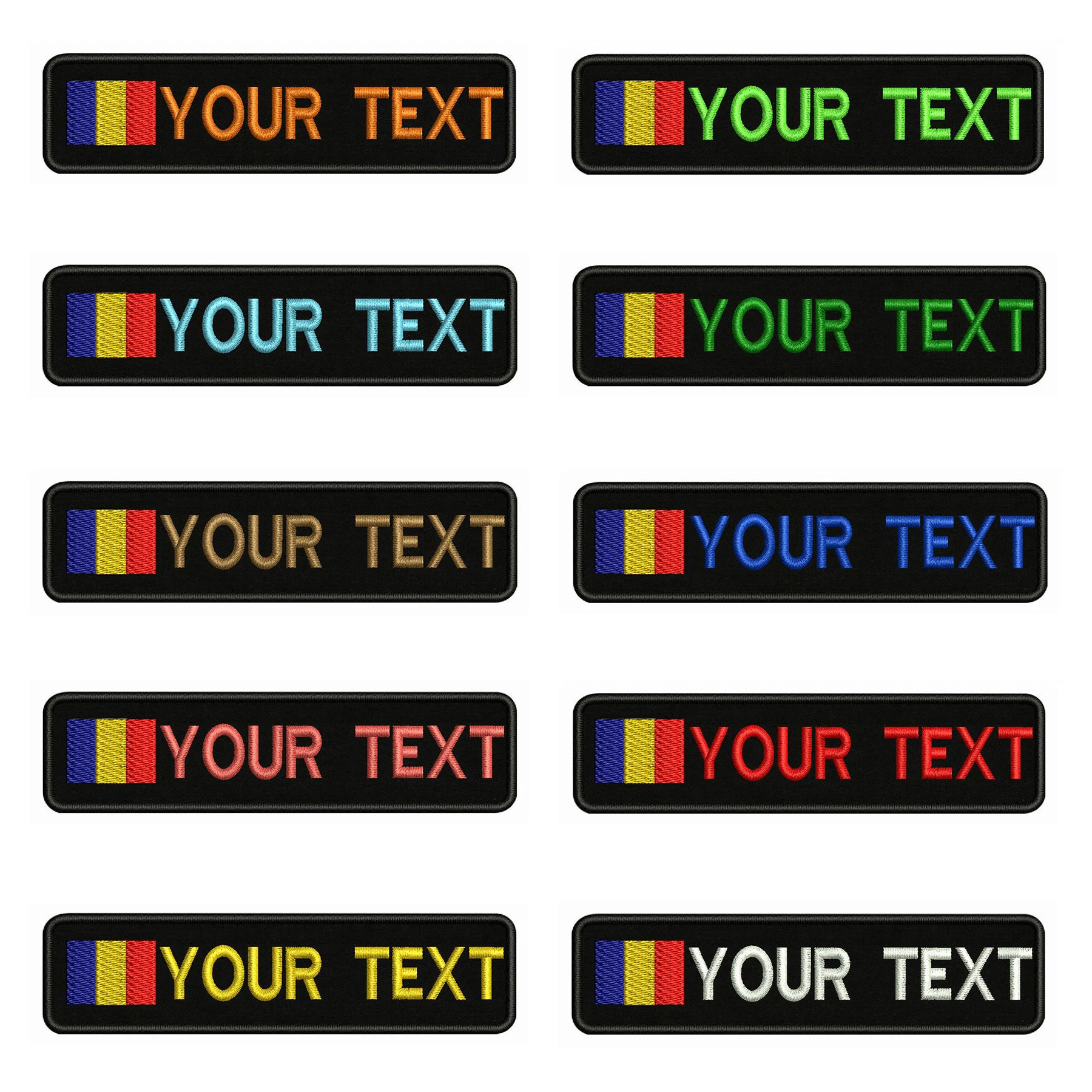 Chad Flag 10X2.5cm вышитое пользовательское имя заплатка с текстом нашивки на железной