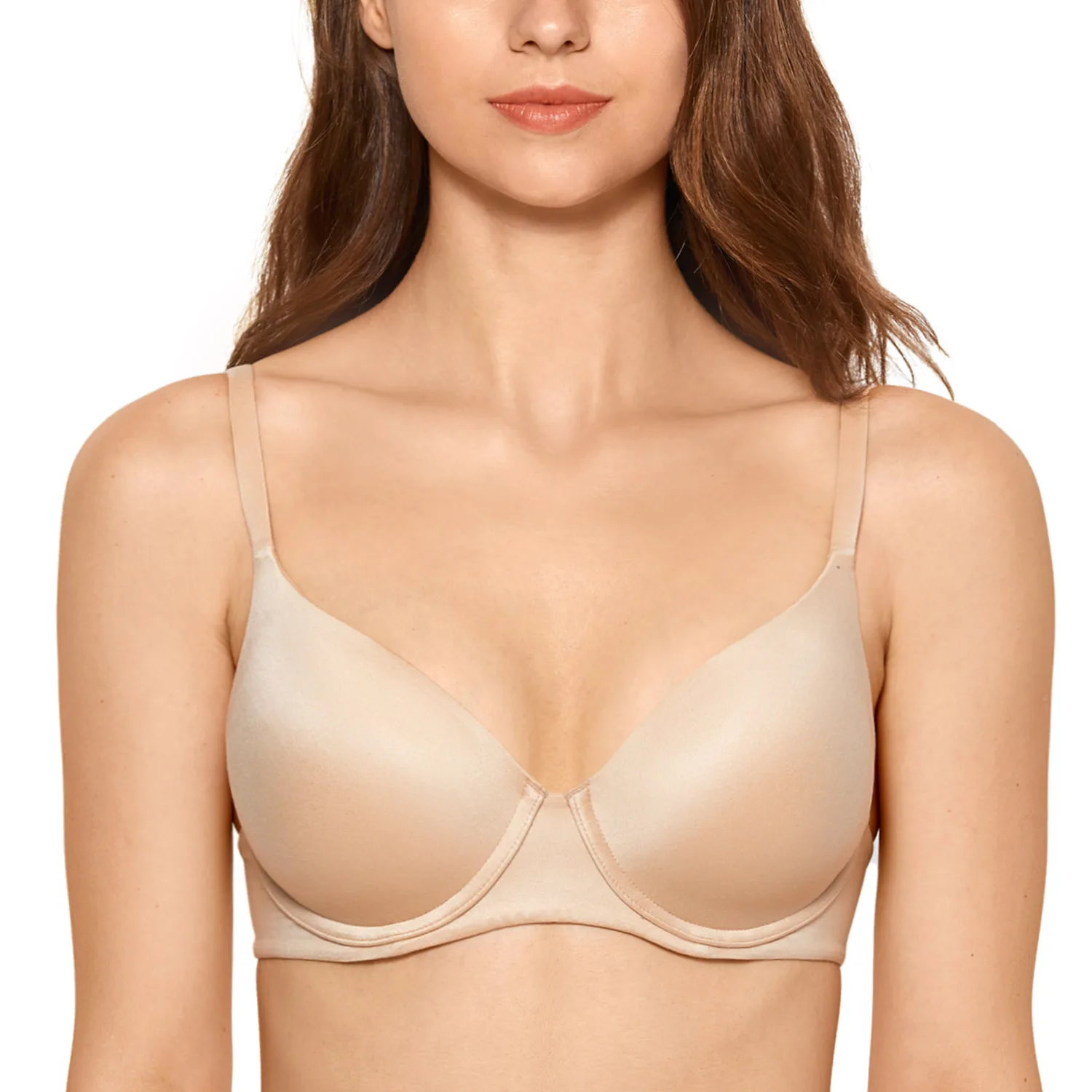 Beige05 DOBREVA женские цветочные кружева каждый день слегка мягкий полный охват Бюстгальтеры на косточках - Цвет: Beige05