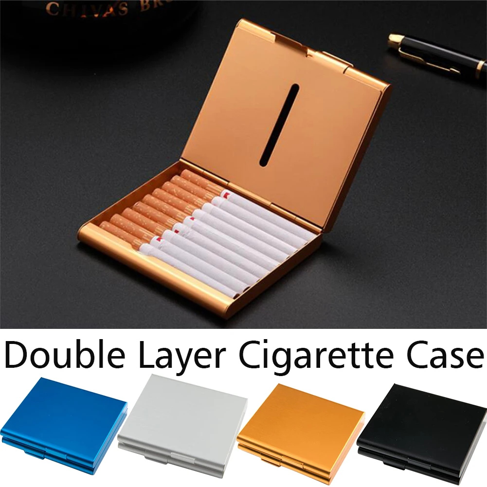 Двухслойный креативный чехол для сигарет из алюминиевого сплава Ультратонкий