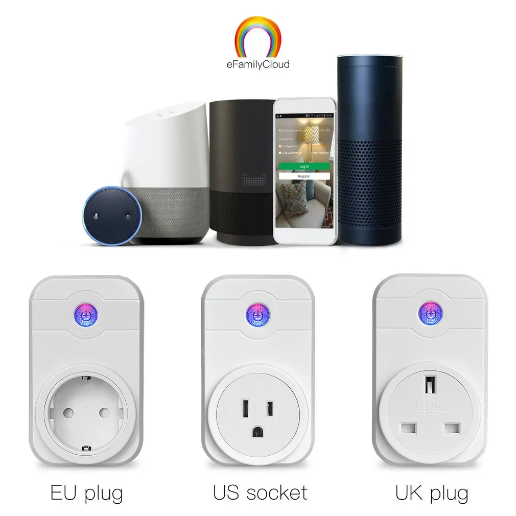 EU US UK Plug 2000 Вт wifi умная розетка приложение для телефона с домашней автоматизацией