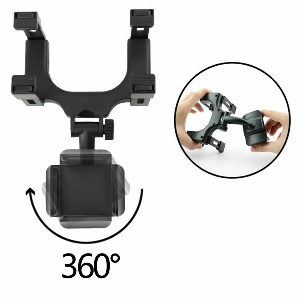 

Car Rearview Mirror Mount Phone Stand Universal 360 Degree Hanging Smartphone Holder Phone Clip Bracket