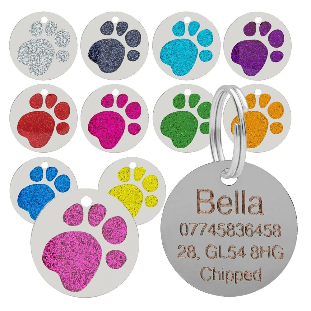 

1pc Personalized Cat ID Tag Free Engraving For Kitten Collar Pet Charm Name Pendant Necklace Accessory