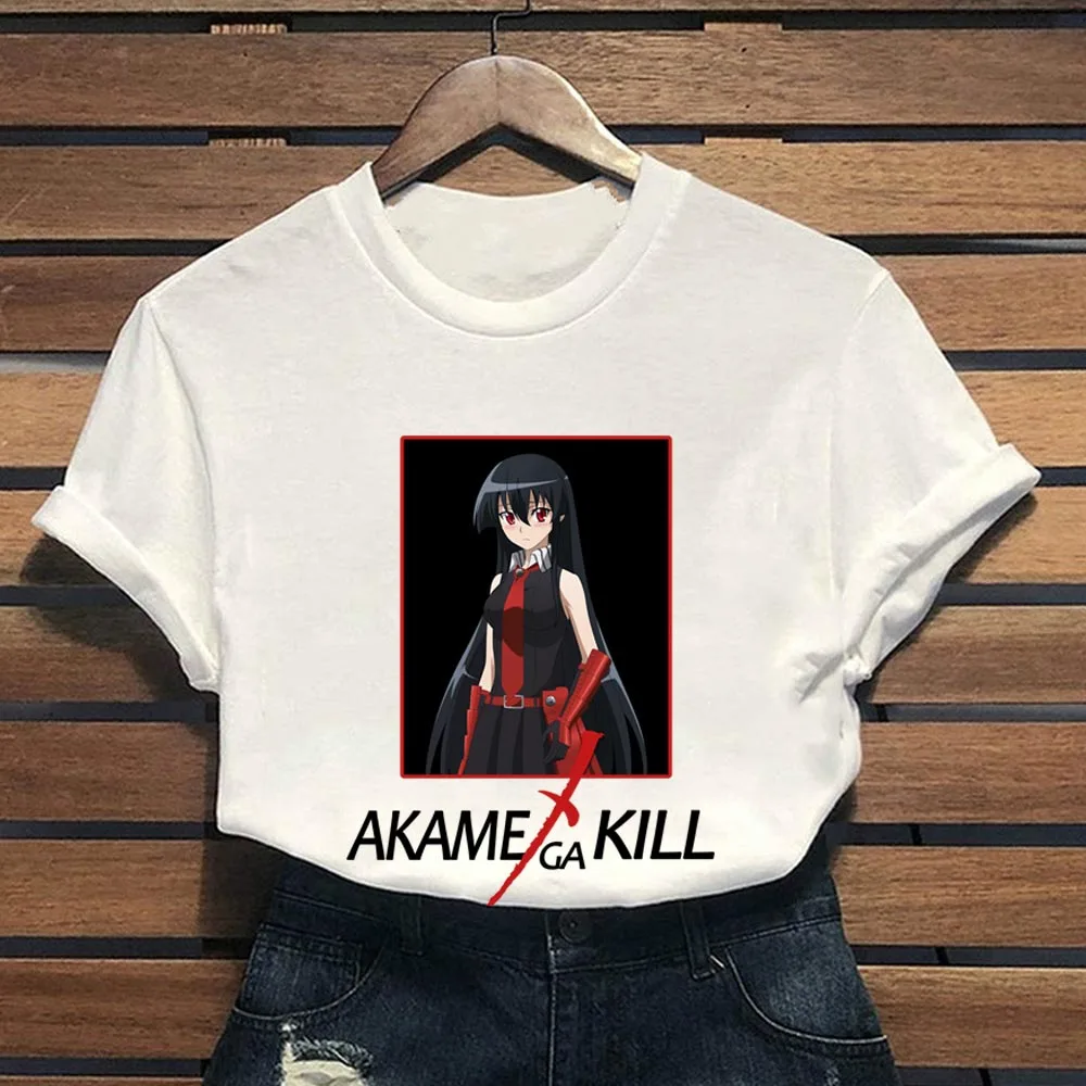 

Футболка Летняя свободная с аниме принтом Akame Ga Kill, одежда для мужчин и женщин