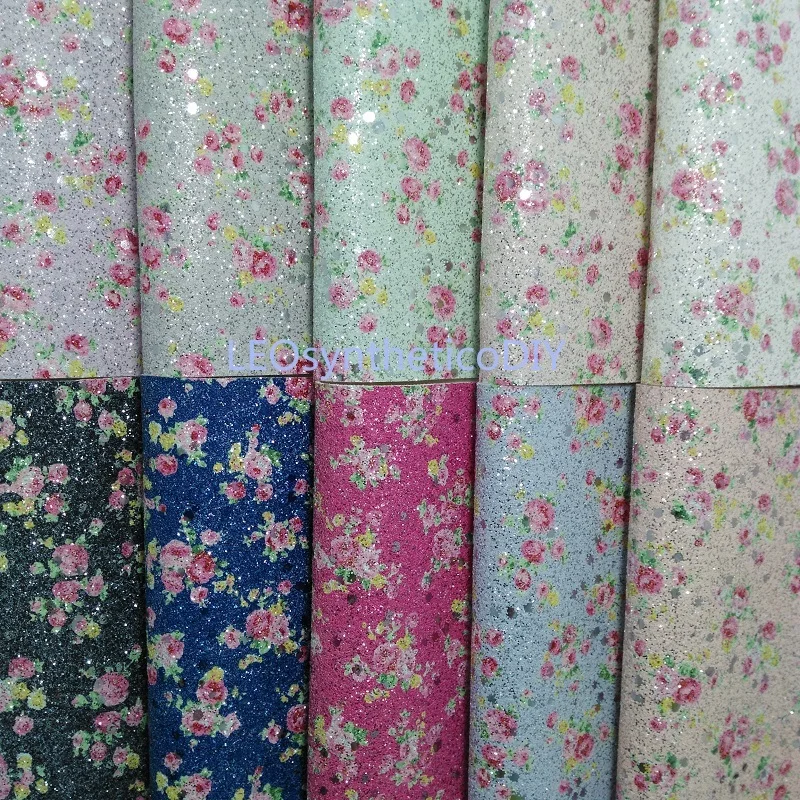 21x29 см синтетический Letaher Cuero с принтом цветы блестящая кожа для изготовления
