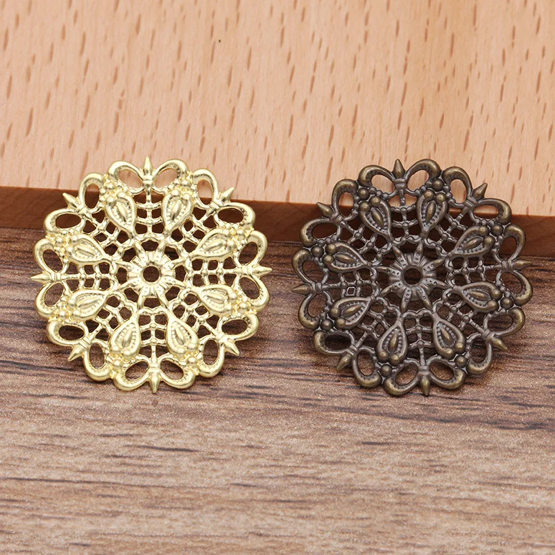 20 шт./лот 25 мм Ретро полые цветы коннекторы филигрань Шарм Для DIY ожерелье браслет
