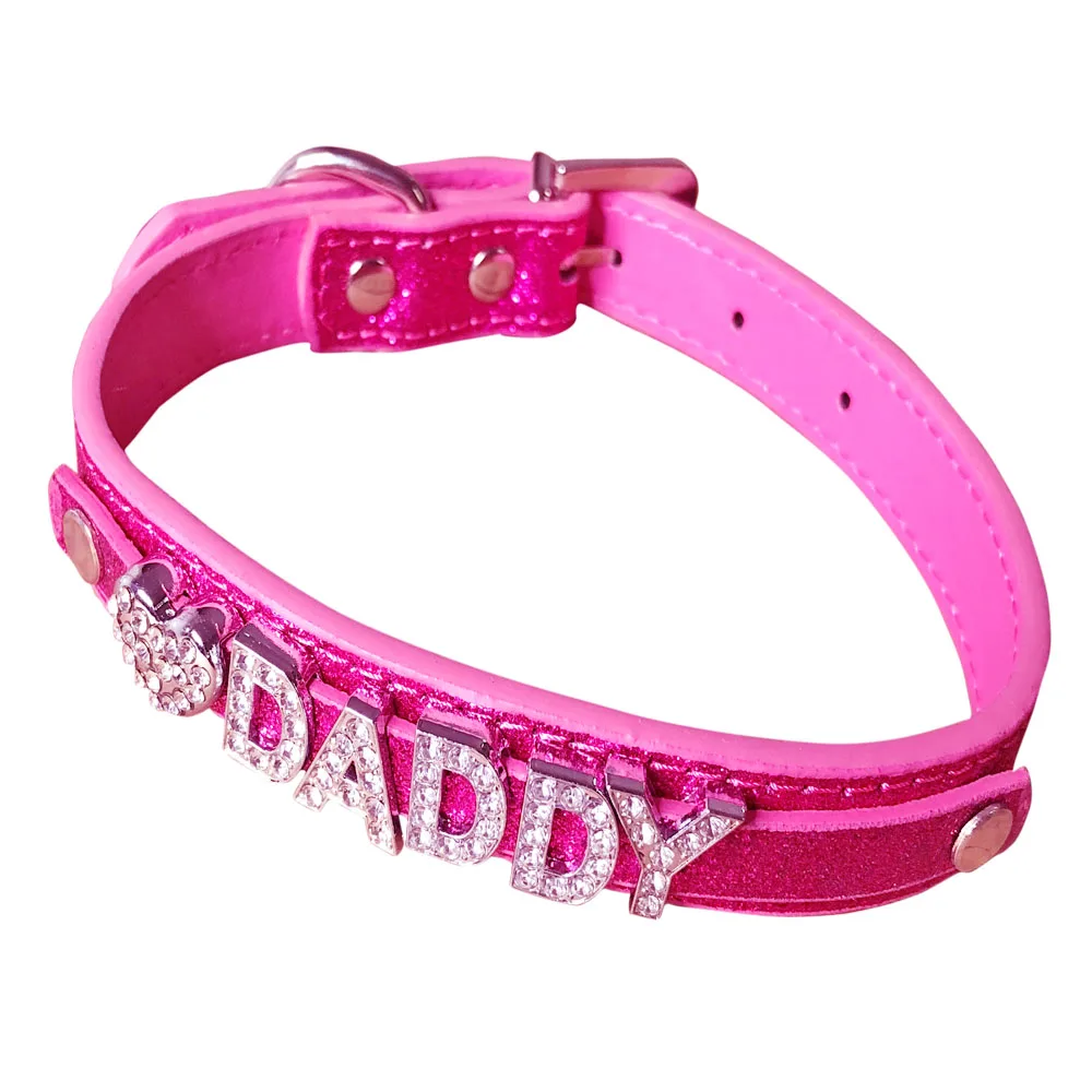 rose Red neck Daddy Dom DDLG/кожаный ошейник ABDL - Окраска металла: rose Red neck
