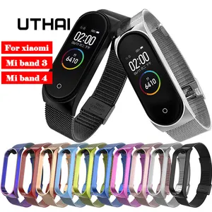 Браслет UTHAI S15 для Xiaomi Mi Band 4, металлический ремешок из нержавеющей стали