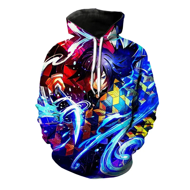 

Anime Demon Slayer Hoodies Tomioka Giyuu Cosplay 3D Print Men Sweatshirts Hoody Harajuku Streetwear Casual Unisex Pullover Coat