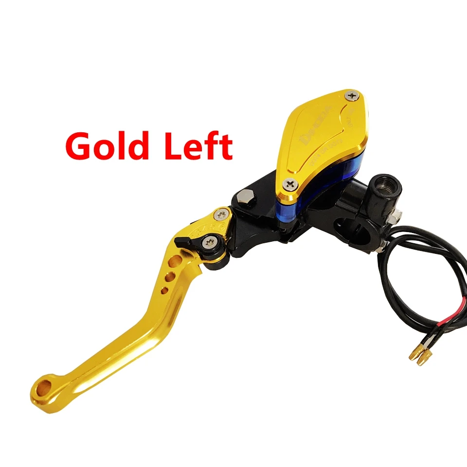 Gold Left 1 шт. мотоцикл 22 мм 7/8 ''рычаг гидравлического сцепления тормозной насос Главный цилиндр для Yamaha Kawasaki Suzuki Honda - Цвет: Gold Left