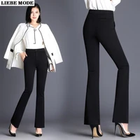 womens high waist flare suit pants business women stretch formal dress pants straight leg long flared trousers female