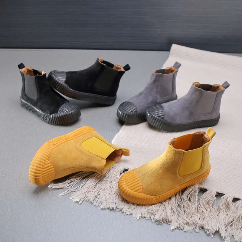 Новые осенние детские ботильоны Детские слипоны модные ботинки для маленьких