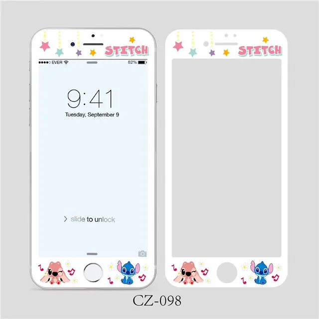 Закаленное стекло с узором стежка для iPhone 6 6s 7 8 Plus Защитная стеклянная пленка для экрана 3D 9H