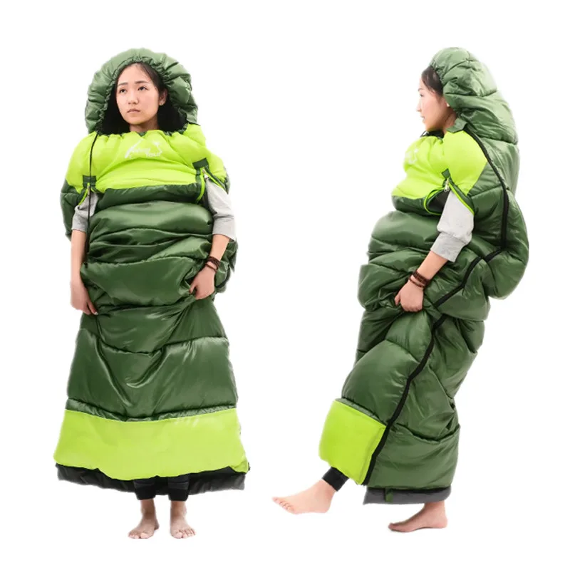 Водонепроницаемый дорожный спальный мешок на молнии уличный ветрозащитный для