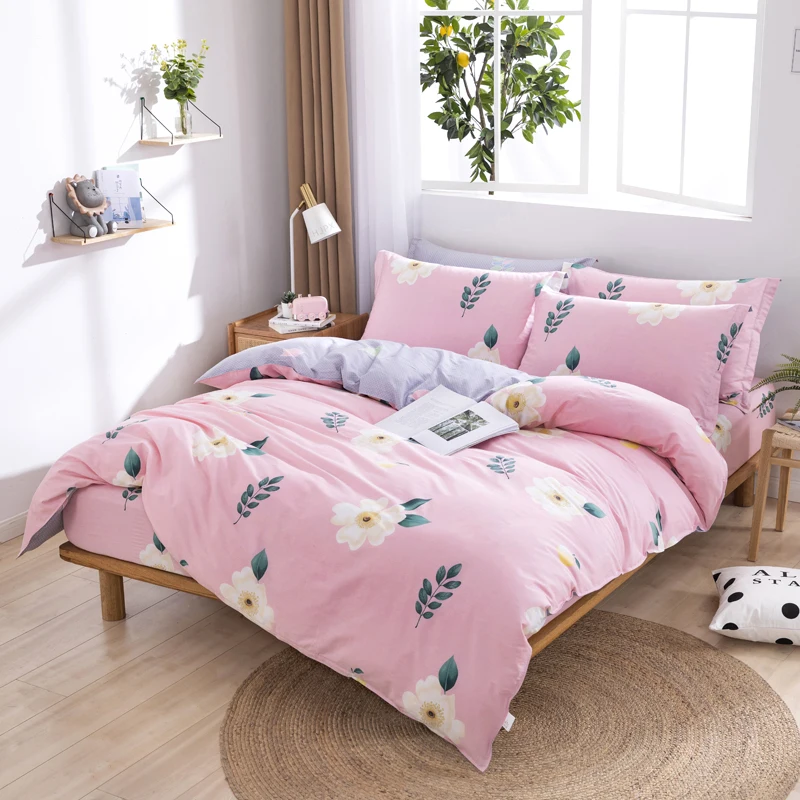 Набор постельного белья из 100% хлопка для детей/взрослых с принтом в виде листьев