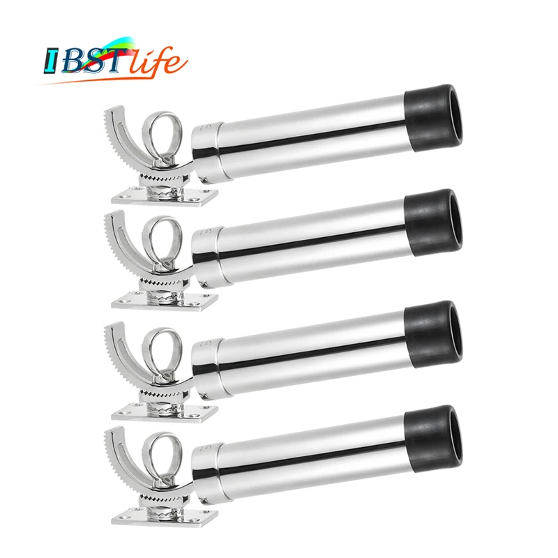 

4PCS Adjustable Removable Deck Mount SS 316 fishing rod rack holder pole bracket support for boat and yacht fishing