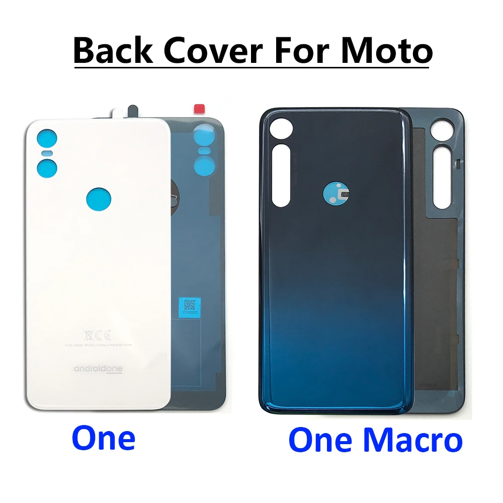 50Pcs Back Housing Battery Cover Glass For Moto One / G6 Plus / G7 Power / One Macro / G9 Play With Glue Adhesive Replacement