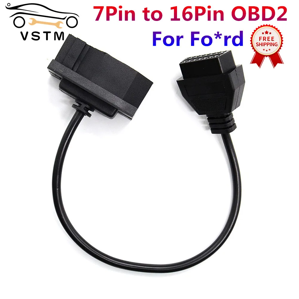 

High Quality For Fo*rd 7Pin to 16Pin OBD OBD2 Cable Converter For Fo*rd 7 Pin OBDII 16 Pin Female Connector Transfer