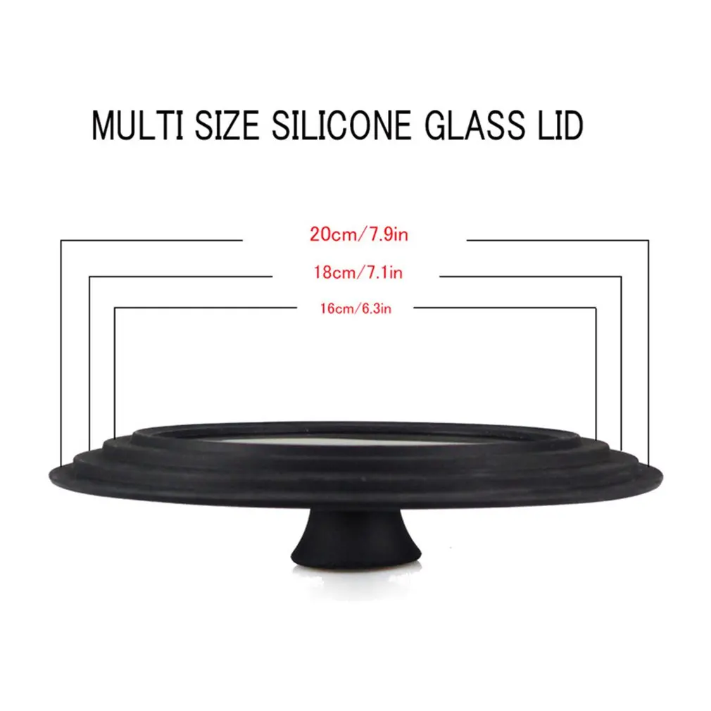 

Portable Kitchen Supplies Multi-Functional Visual Lid Heat-resistant Anti-Fall Tempered Silicone Glass Lid Kitchen Accessories