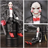 classic horror movie saw billy 6 action figure film jigsaw black suit puppet spiral electric saw hand toys doll model