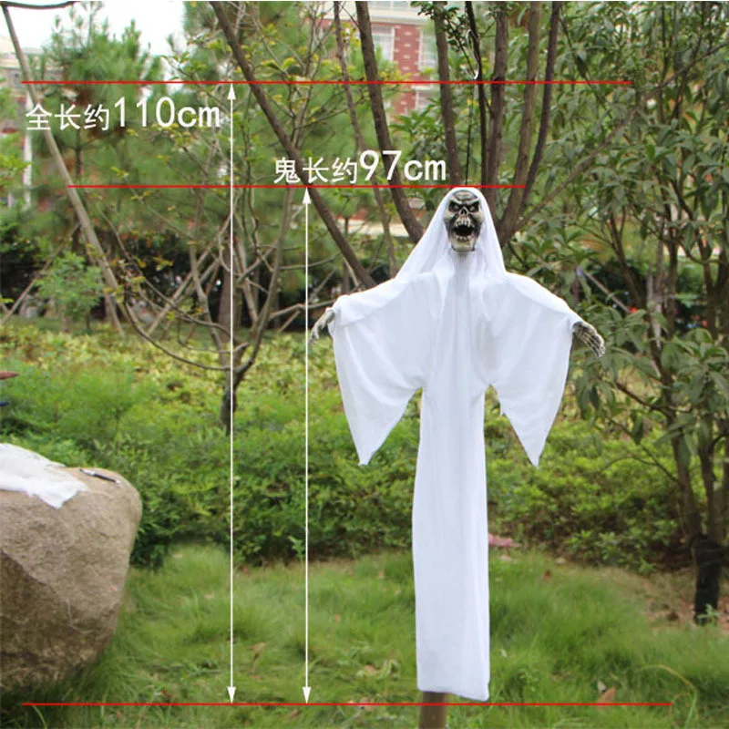 

Trick Haunted House Decoration Voice Control Monster Shaking Props Bar Horror Toys Black and White Impermanent Hanging Ghost