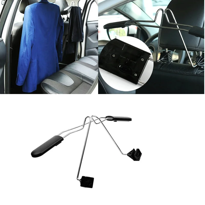 

Car Adjustable Clothes Holder Auto Back Seat Headrest Coat Hanger Suits Rack Clothes Storage Hook Stainless Steel Accessories
