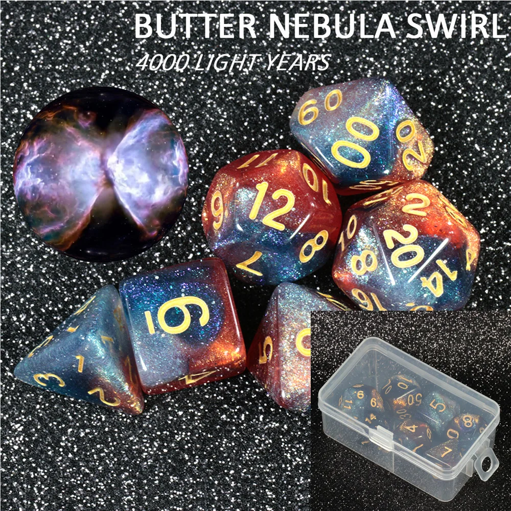 

Unique Effect Universe Galaxy DND Dice Universe Galaxy Dice 7Pcs DnD RPG Games Hobbies